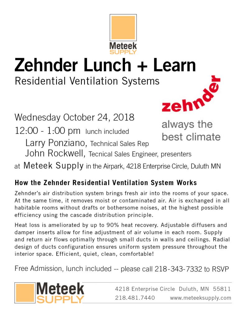 Zehnder Residential Ventilation Systems
